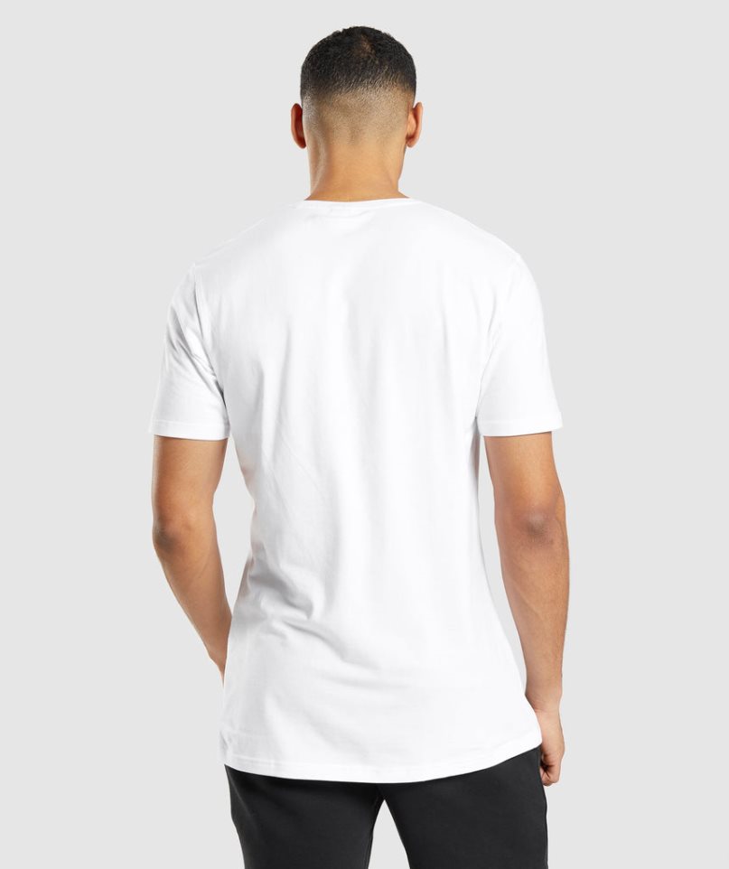 Men's Gymshark Essential T-Shirts White | CA 15ND3A